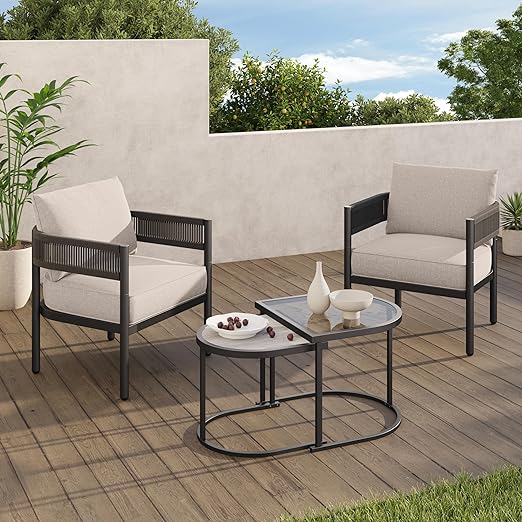 Outdoor Furniture Set with Olefin Thick Cushions and Coffee Table