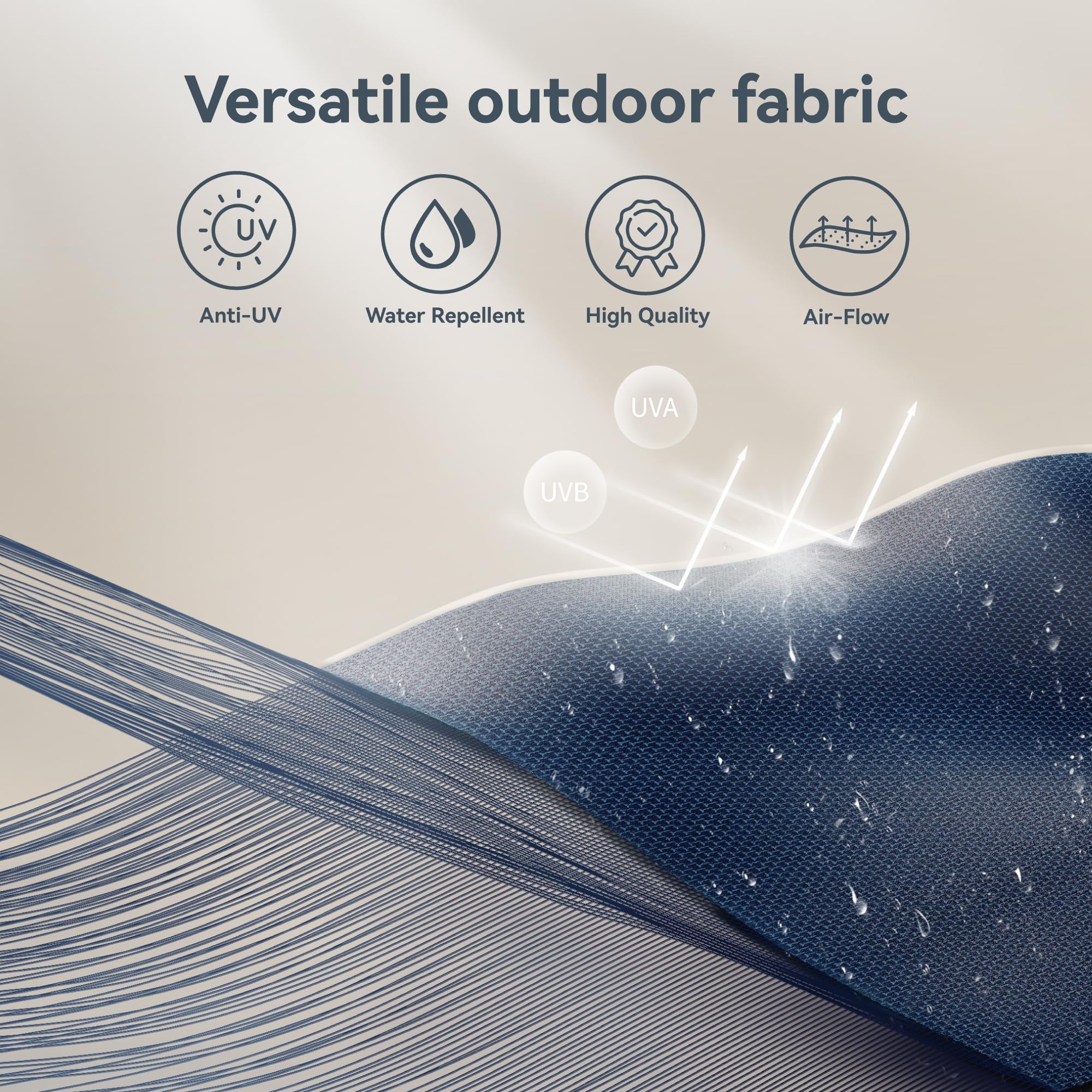 Large Patio Umbrella with Solar Lights, Double-Sided Outdoor Market Rectangle Umbrellas