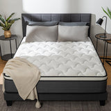 Queen Mattress, 12 Inch Pillow Top Hybrid Mattress in a Box Medium Firm Fiberglass-Free