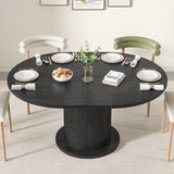Adjustable Round Dining Table 43-59 Inch for 4-6 People