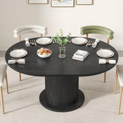 Adjustable Round Dining Table 43-59 Inch for 4-6 People