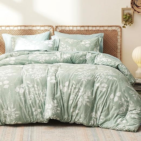 Boho Comforter Set Queen - 7 Pieces Bedding Sets Queen Bed in a Bag