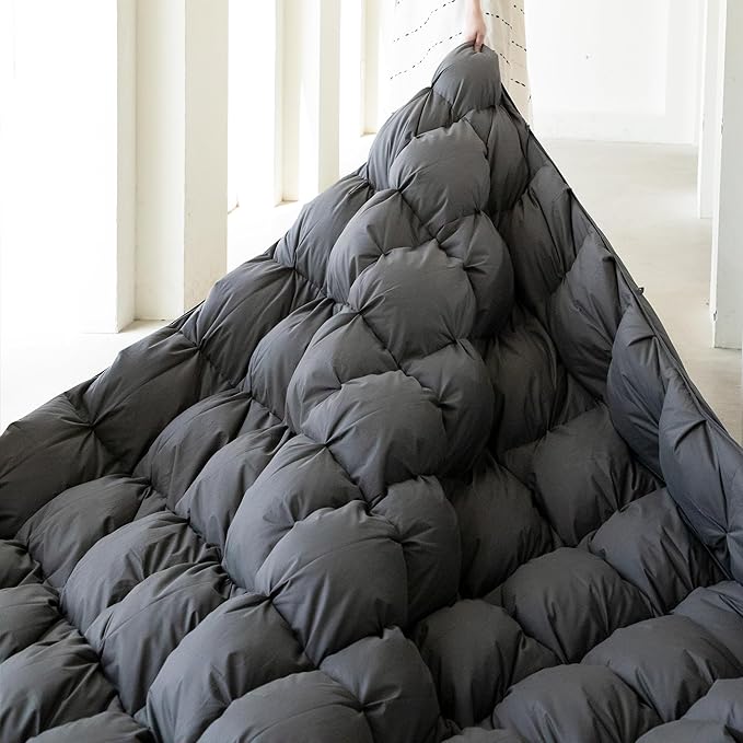 Pinch Pleat Goose Down Feathers Comforter Twin Size All Season-Ultra Soft and Cozy