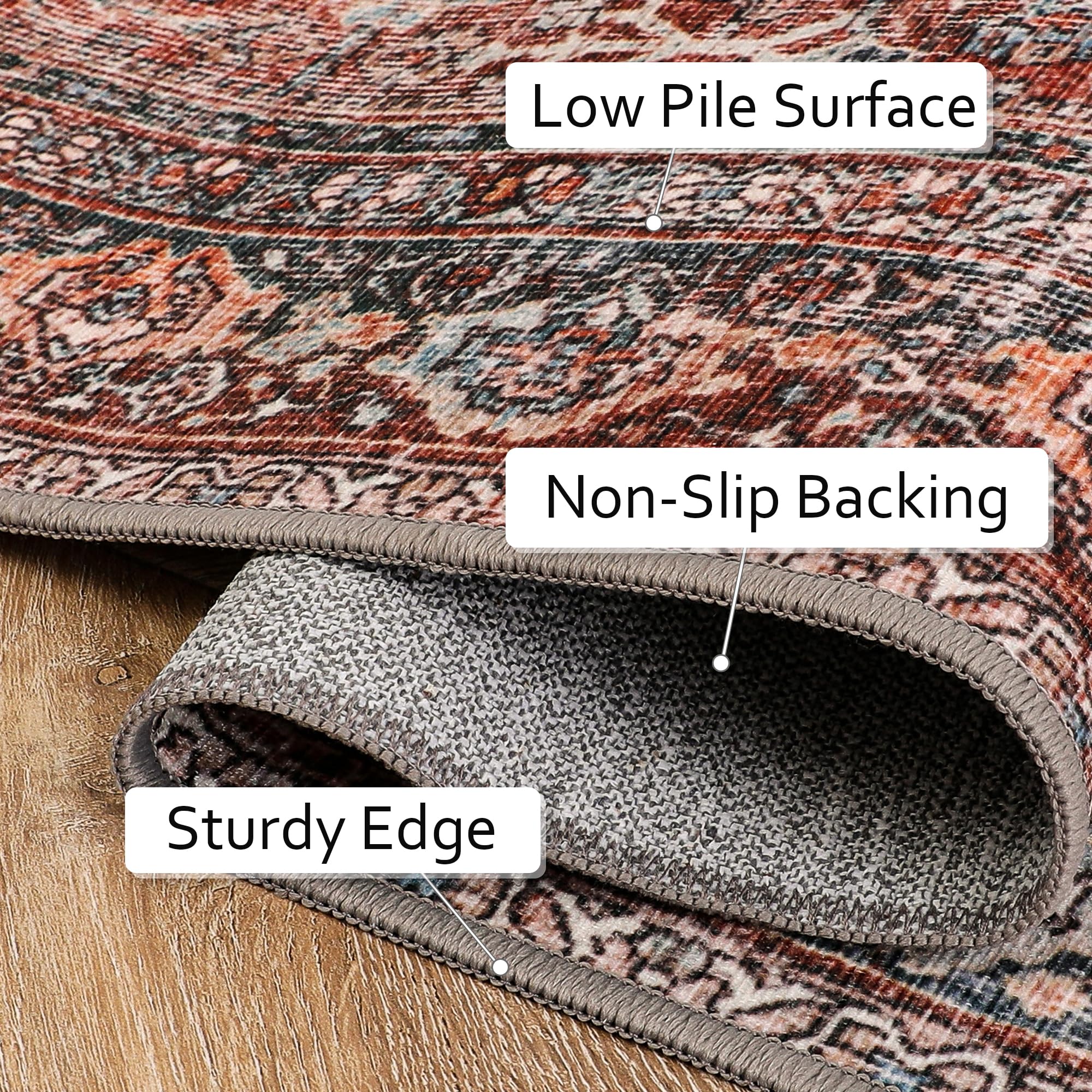 5X7 Area Rugs Machine Washable Runner Rugs for Living Room Bedroom
