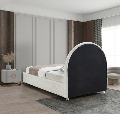 Milo Collection Modern | Contemporary Boucle Fabric Upholstered Bed