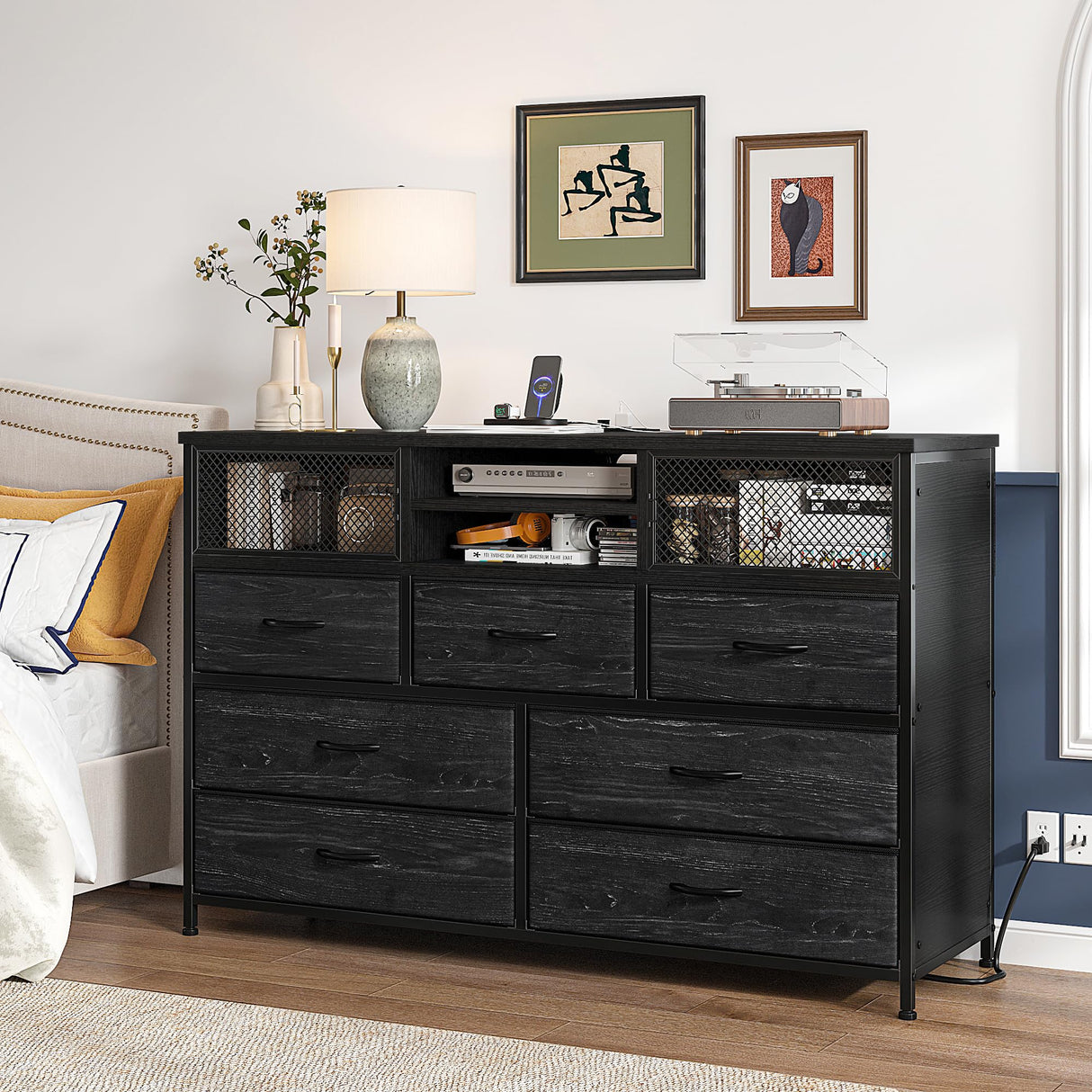 Dresser TV Stand with Power Outlet TV Stand for Bedroom TV Stands for Living Room