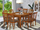 Parfait 9 Piece Set Includes a Square Dining Room Table with Butterfly Leaf