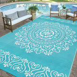 Waterproof Outdoor Rug 9'x12', Reversible Outdoor Plastic Straw Rug, Outdoor Patio Rug