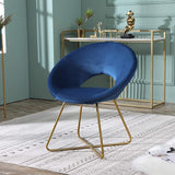 Slatina Silky Velvet Upholstered Accent Chair with Gold Tone Finished Base, 25D x 28W x 31.5H in