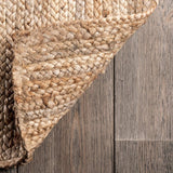 8x10 Rigo Jute Hand Woven Area Rug, Natural, Solid Farmhouse Design, Natural Fiber,