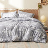 7 Pieces Blue Floral Bedding Sets Queen Bed in a Bag