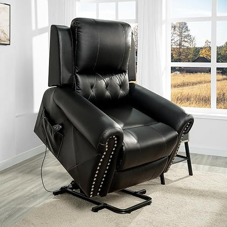 Oversized Air Leather Power Lift Recliner Chair with Footrest, Reclining Chair with Remote