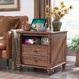 24'' Farmhouse End Table w/4 Solid Wood Feet