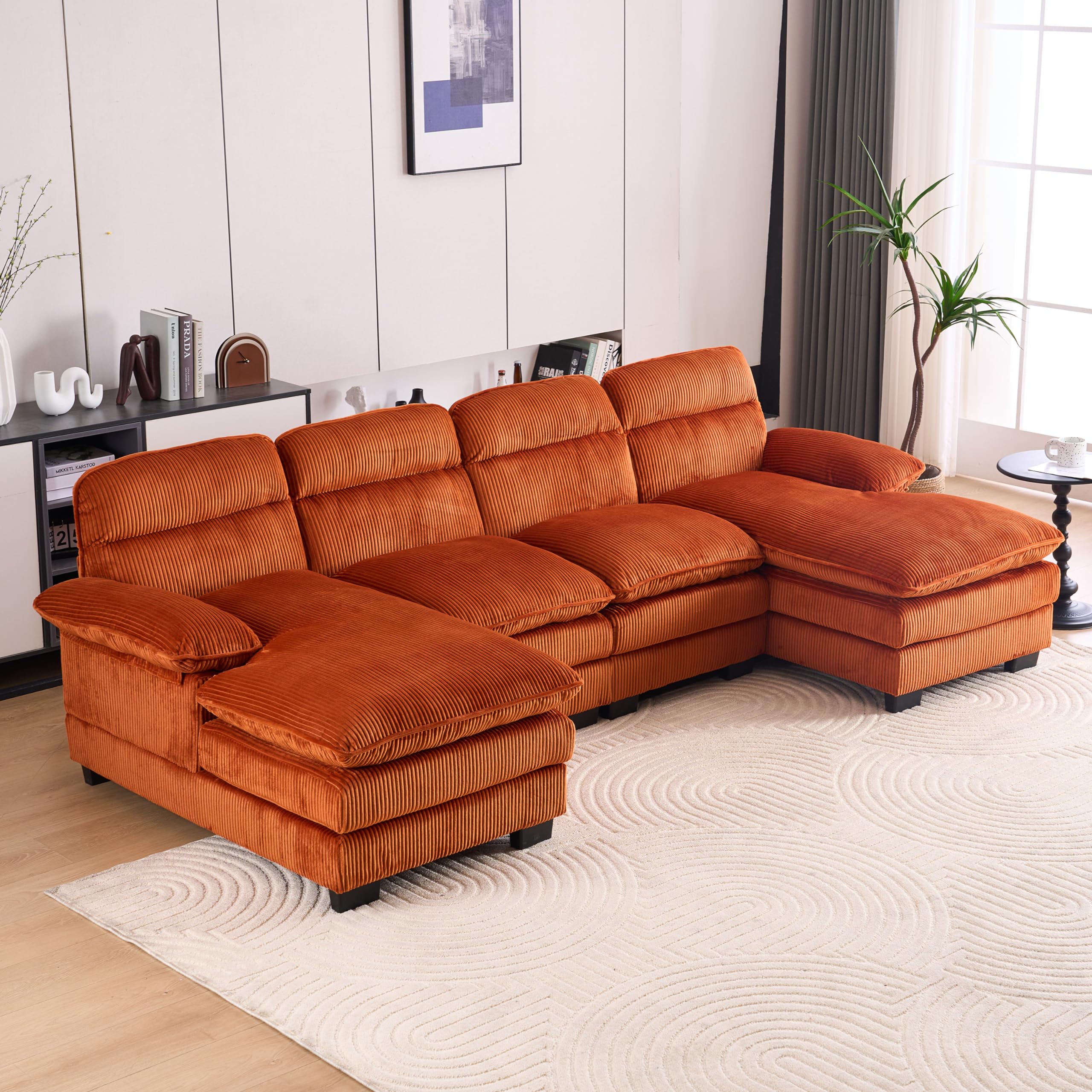 Symmetrical Modular Sectional Sofa Cloud Couch with Chaise Lounge