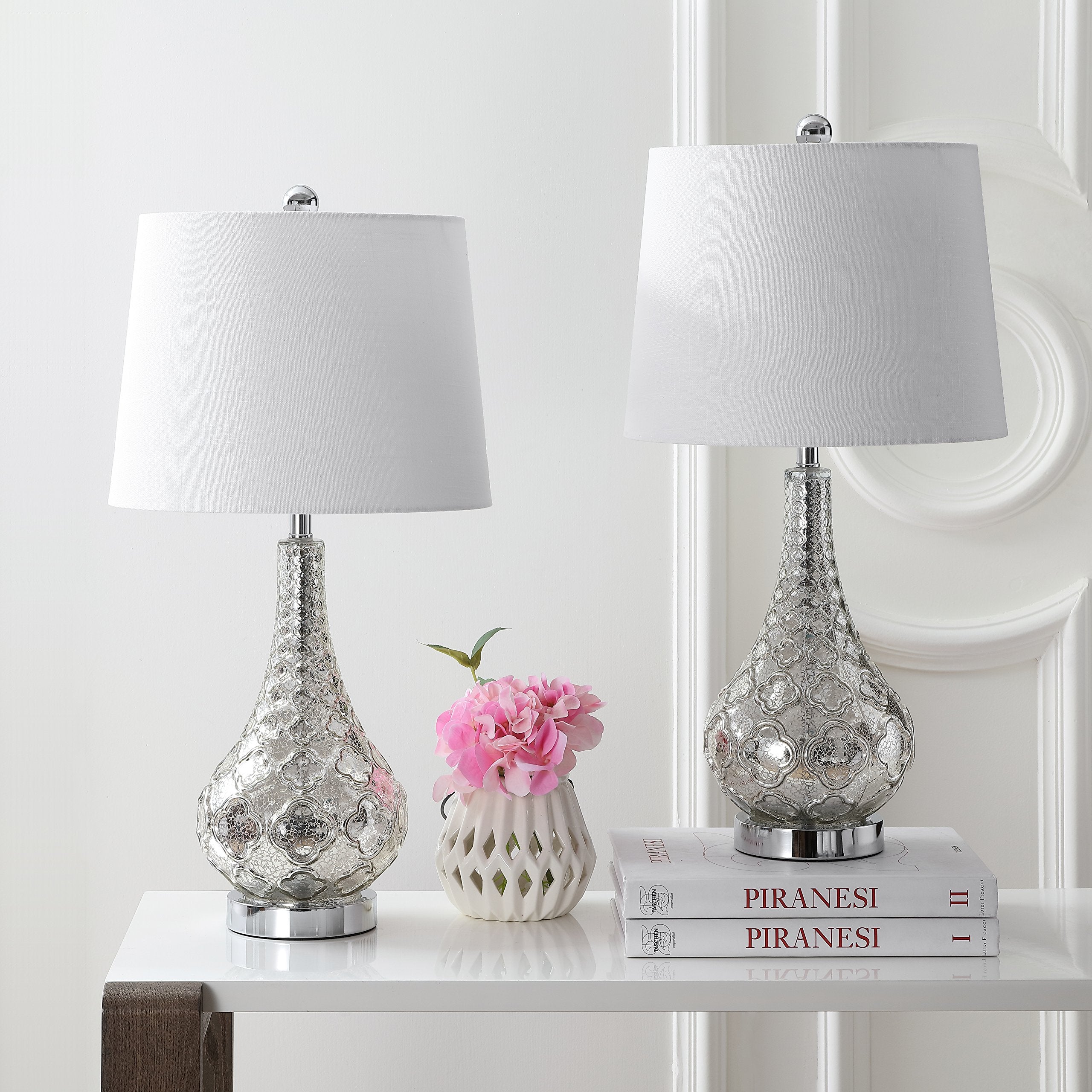 Set of 2 Table Lamps Darren 25.5" Glass LED Table Lamp