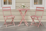 3-Piece Patio Bistro Set Folding Bistro Table and 2 Chairs Outdoor Furniture Sets