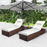 Chaise Lounge Outdoor Wicker Lounge Chairs for Outside PE Rattan Patio Chairs Pool