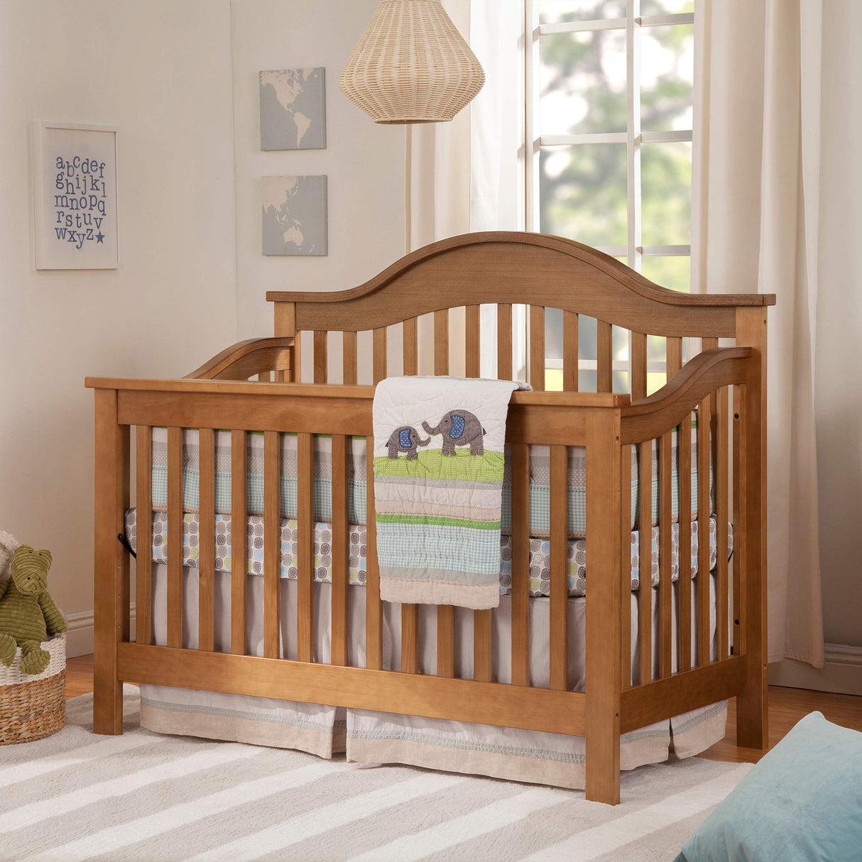 Jayden 4-in-1 Convertible Crib in Chestnut, Greenguard Gold Certified