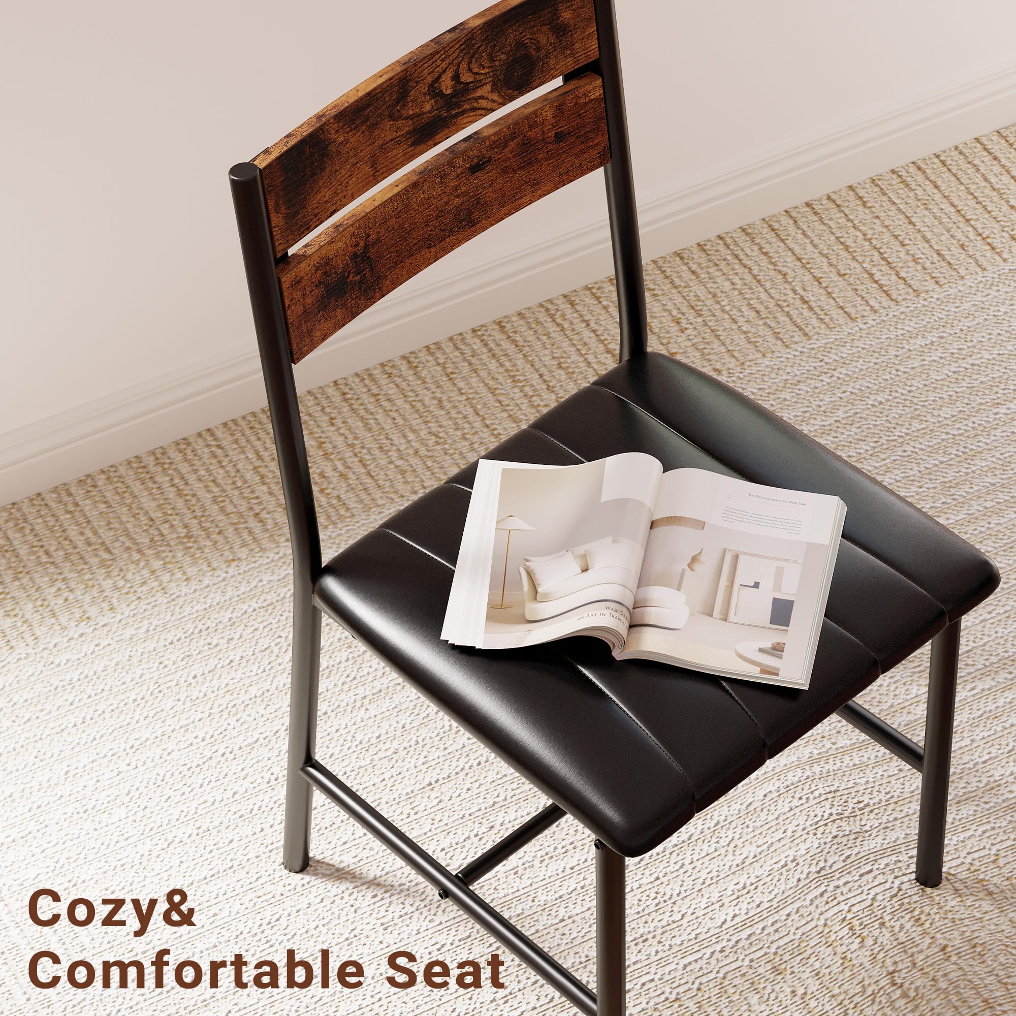 4-Piece Dining Table Set with Upholstered Chairs