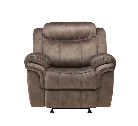 Tufted Glider Recliner in 2-Tone Chocolate