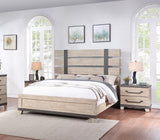 Arbela 3-Piece Wood Bedroom Set, Queen, Weathered Oak Finish