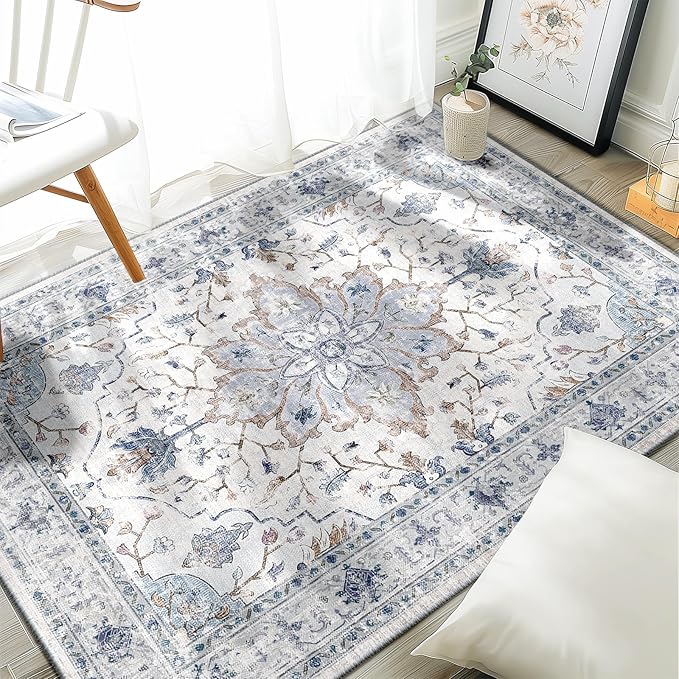 Area Rugs 5x7, Washable Rug, Non-Slip, Rugs for Living Room, Kitchen Rugs, Rugs