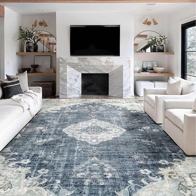5'x7' Area Rugs Green Machine Washable Rugs Living Room Rugs Boho Area Rug