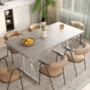 47-63 Inch Expandable Dining Table for 4-6 People - Distressed Gray