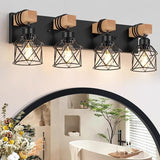 3-Light Farmhouse Vanity Light for Bathroom, Wood Bathroom Light Fixtures Over Mirror