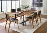 Fortmaine Contemporary Dining Table with Natural Live Edge