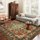 Boho Vintage Area Rug 5x7 Machine Washable Low Pile Ultra-Thin Soft Floor Carpet