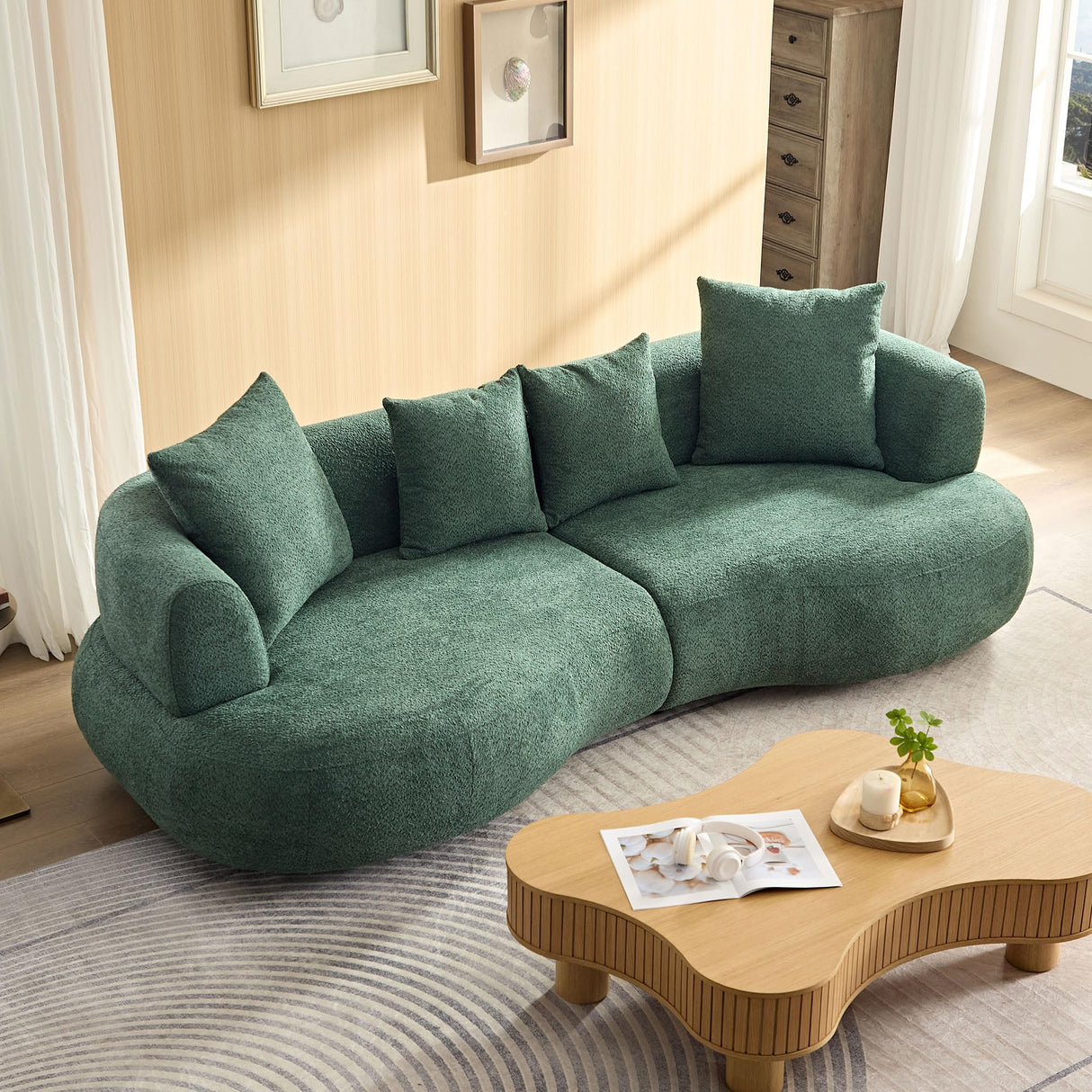 102.36" Curved Sectional Sofa Modern Couch, CircleCouch LuxurySofa Upholstery