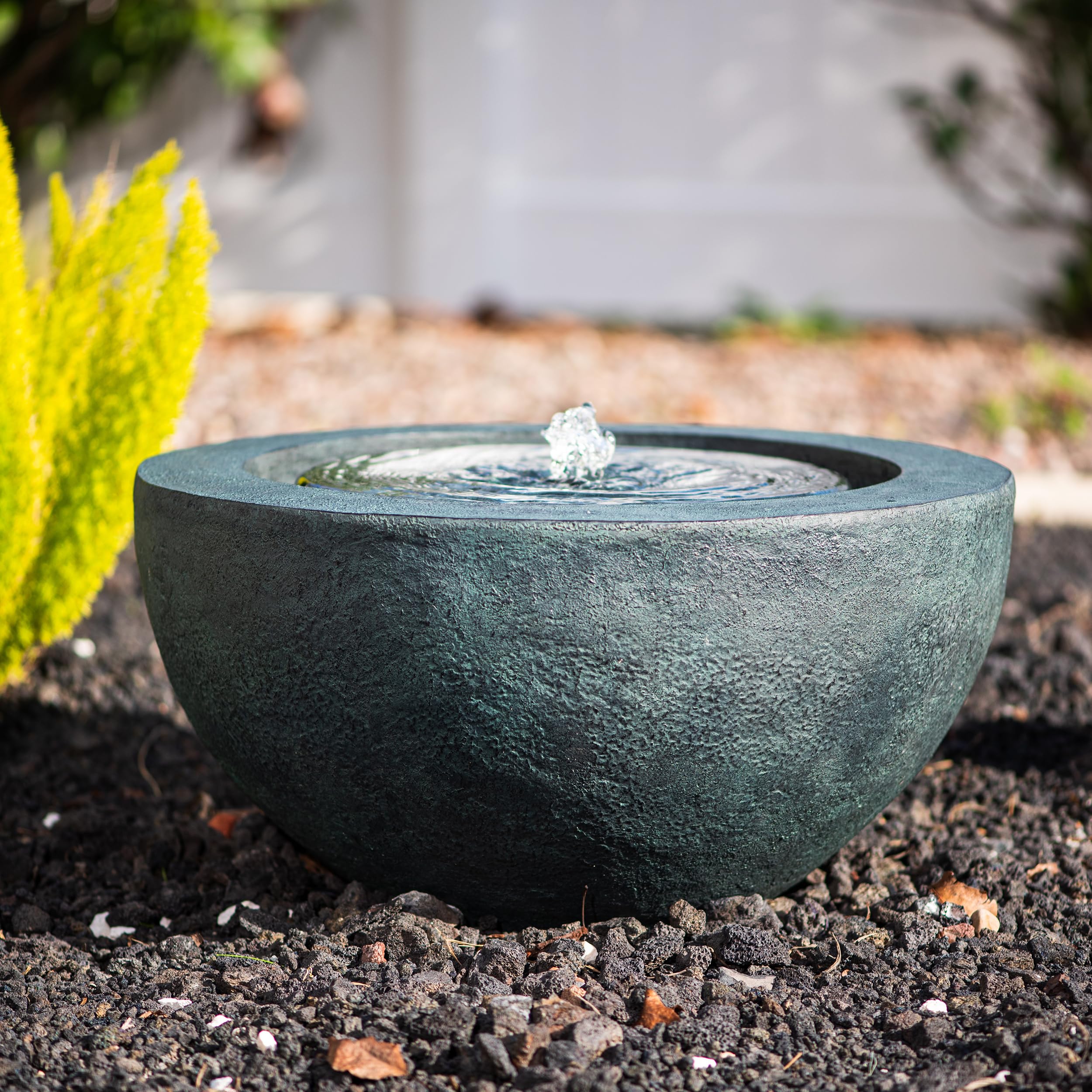 19.8"" W Round Polyresin Indoor/Outdoor Sphere Water Fountain w/LED Light