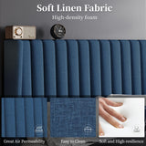 Full Size Upholstered Platform Bed Frame with Tufted Wingback Headboard