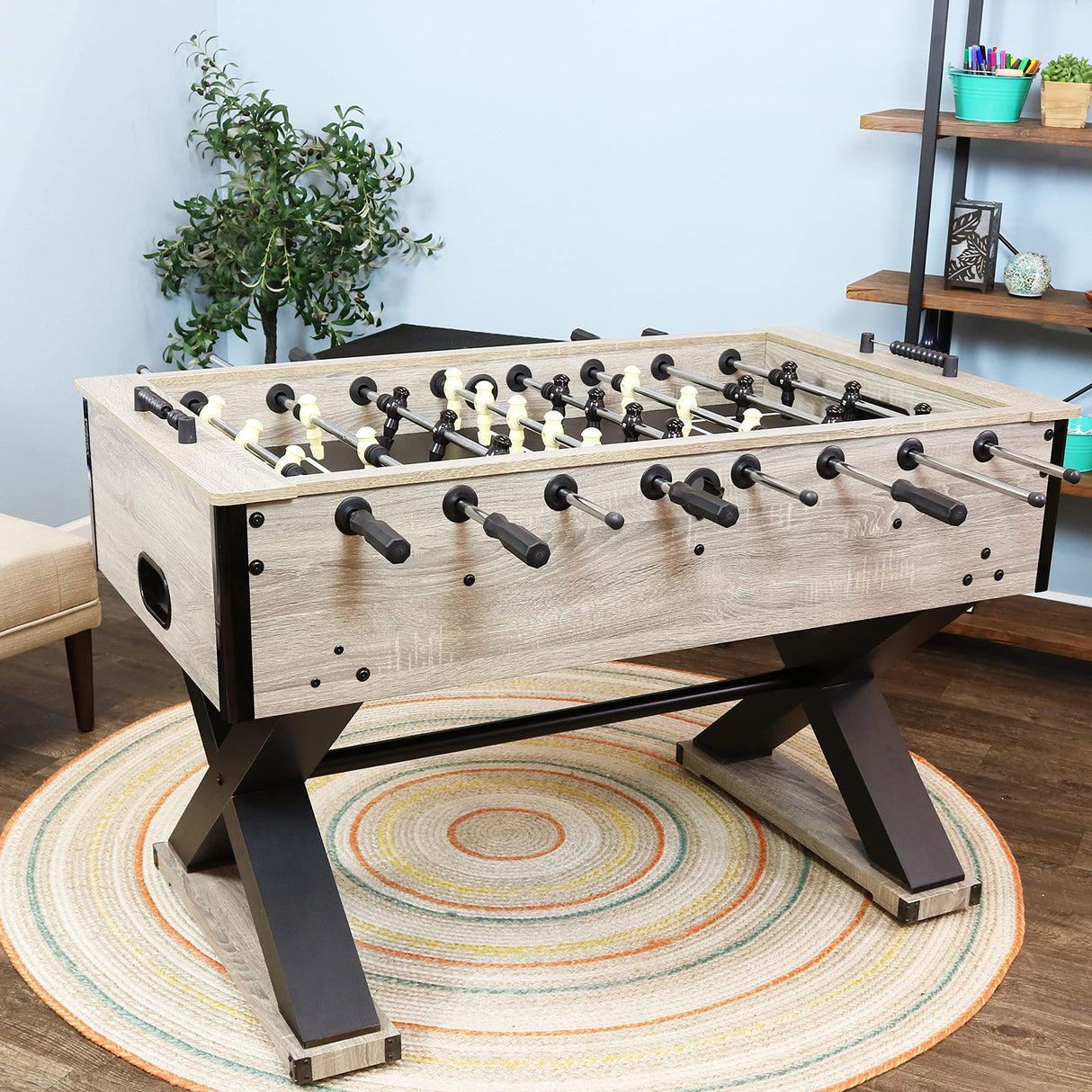 Delano 54.5-Inch Indoor Foosball Table Adult Size - Soccer Game Table for Adults