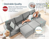 Modular Sectional Sofa, Convertible U Shaped Sofa Couch with Storage, Memory Foam,