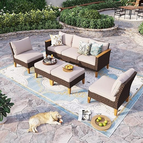 Oversized Patio Furniture Set with Fire Pit Table