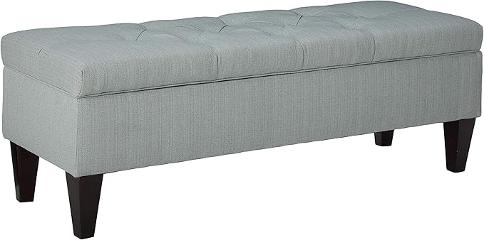 Brooke Collection Diamond Tufted Upholstered Long Bedroom Storage Bench, HJM100 Series, Dark Gray