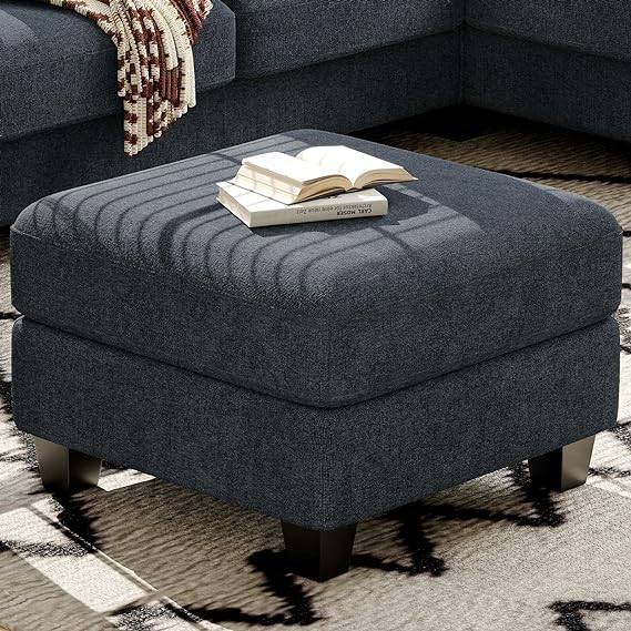 Upholstered Storage Ottoman with Coffee Table Top