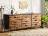 9 Drawer Dresser, 63 Inch Dresser TV Stand for 55, 65, 70 Inch TV