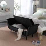 Storage Bench for Bedroom End of Bed, 65" Velvet Upholstered Rolled Armed