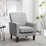 US Pride Modern Accent Armchair for Office and Living Room Decor with Birch Wood Frame and Microfiber Upholstery, Easily Assembled Arm Chair with Removable Cushions, 03 Printed Fabric