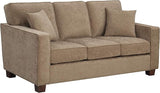 Russell 3 Seater Sofa with 2 Pillows and Coffee Finished Legs, Taupe