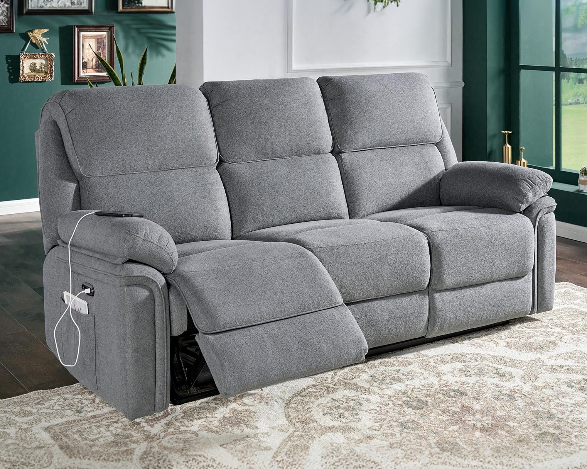 Power Reclining Sofa with Type-C & USB Charging Ports