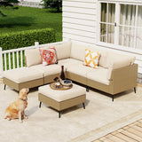 Outdoor Patio Furniture Sets PE Rattan Wicker Sofa Set, All Weather Patio Conversation Set