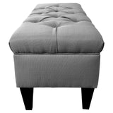 Brooke Collection Diamond Tufted Upholstered Long Bedroom Storage Bench, HJM100 Series, Dark Gray