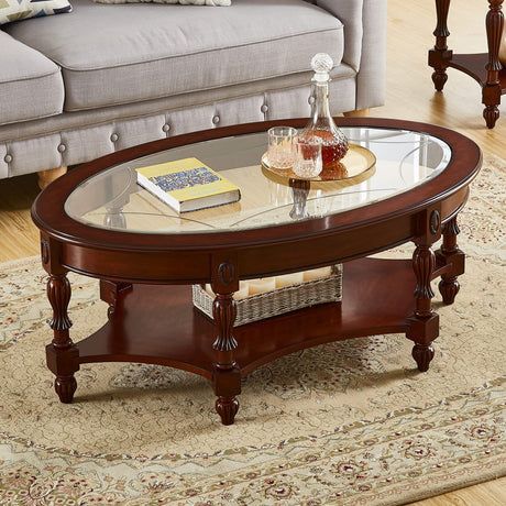 Oval Coffee Tables, Natural Wood Coffee Table, Round Solid Wood Center Large Glass