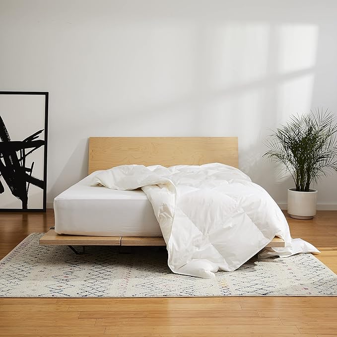All Season Luxury Down Alternative Comforter, Vegan and Hypoallergenic – 100% Cotton Sateen Shell