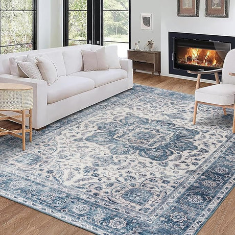 Machine Washable Area Rug Runner - Living Room Bedroom Bathroom Kitchen Entryway Office