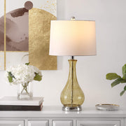 Lighting Collection Finnley Amber Crackle 28-inch Bedroom Living Room